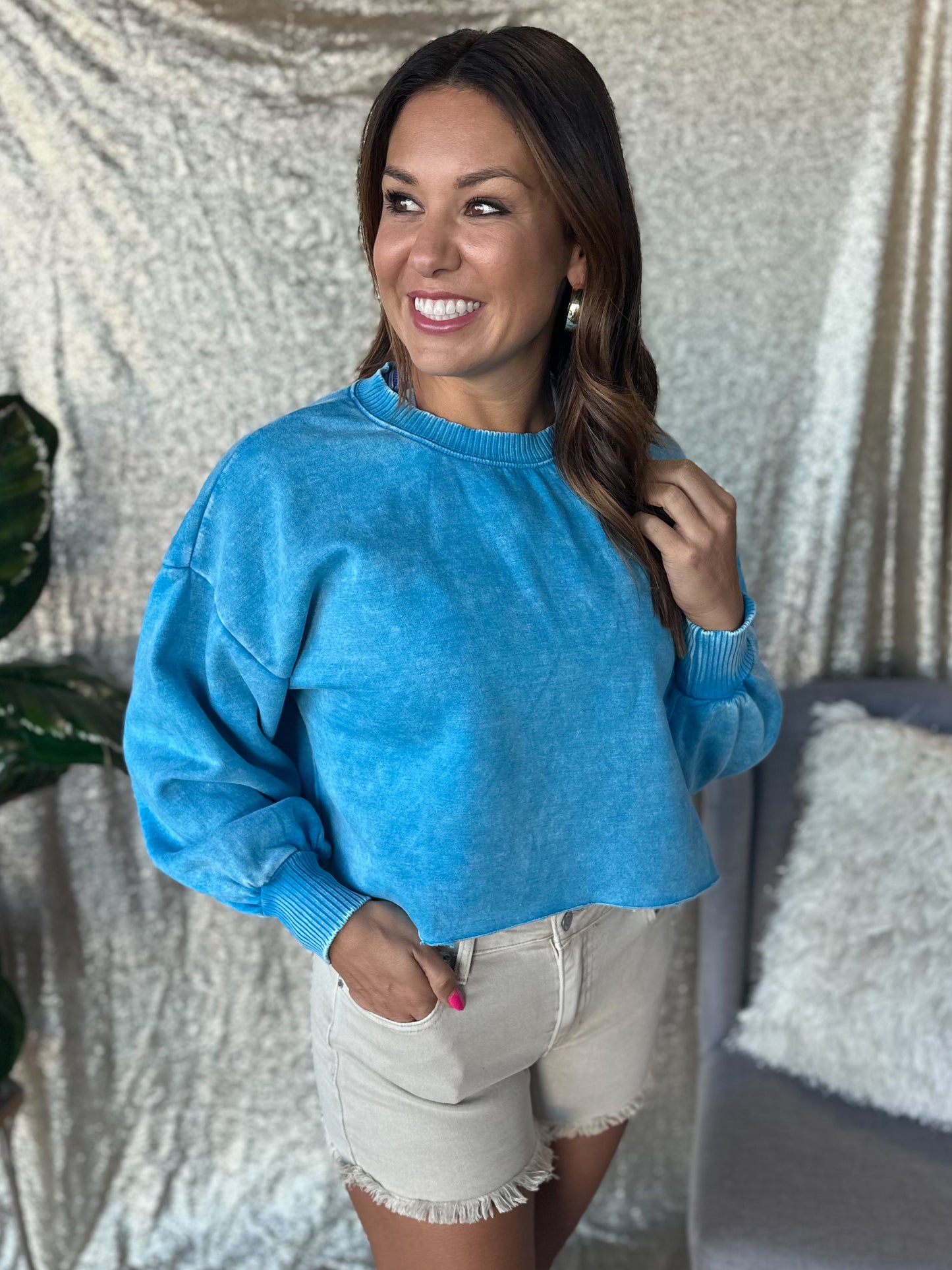 Springtime Fleece Cropped Sweatshirt
