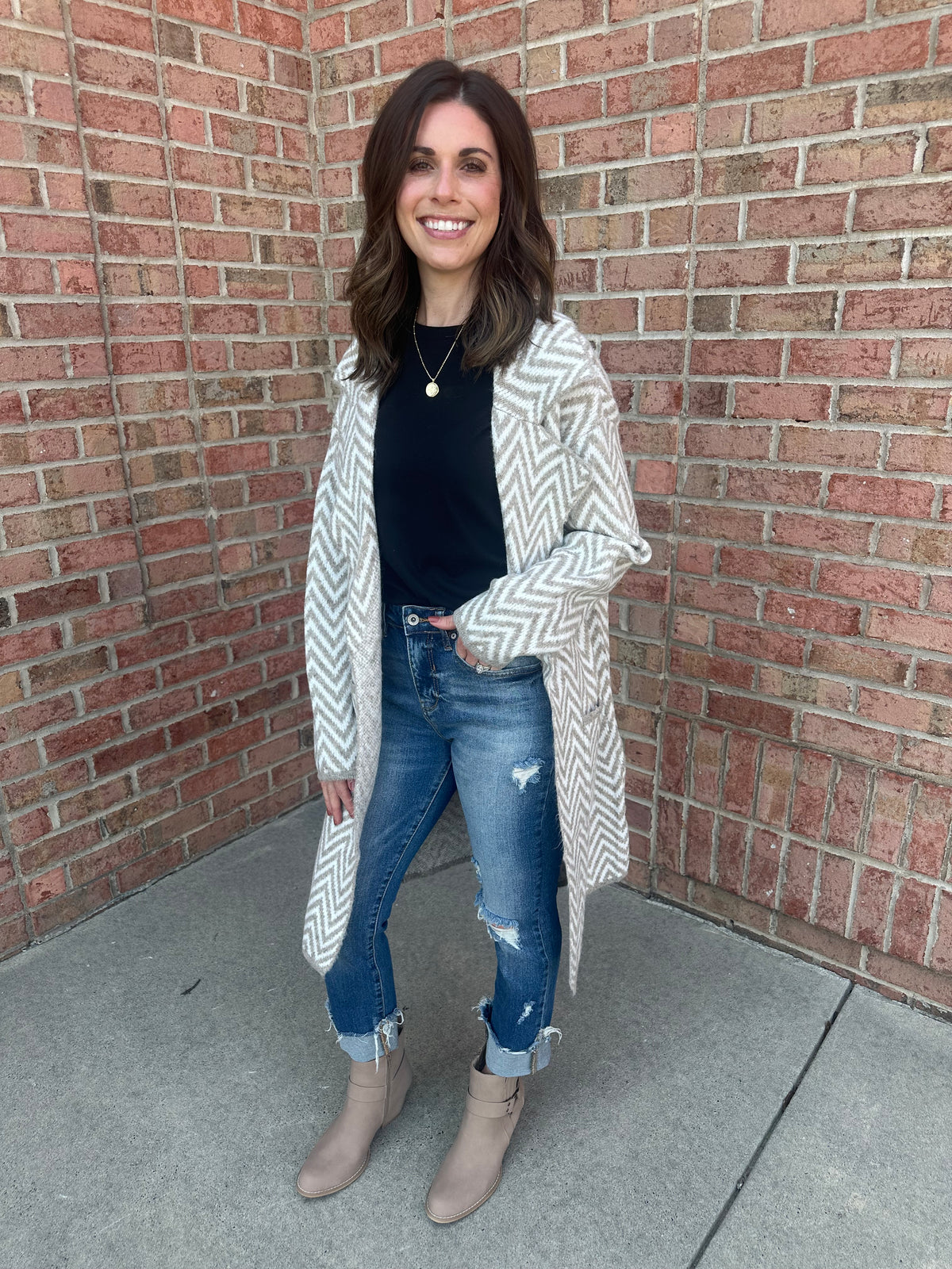 Classic Chevron Cardigan