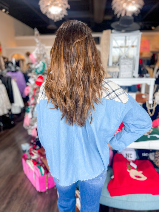 Super Cute Plaid Crop Shirt