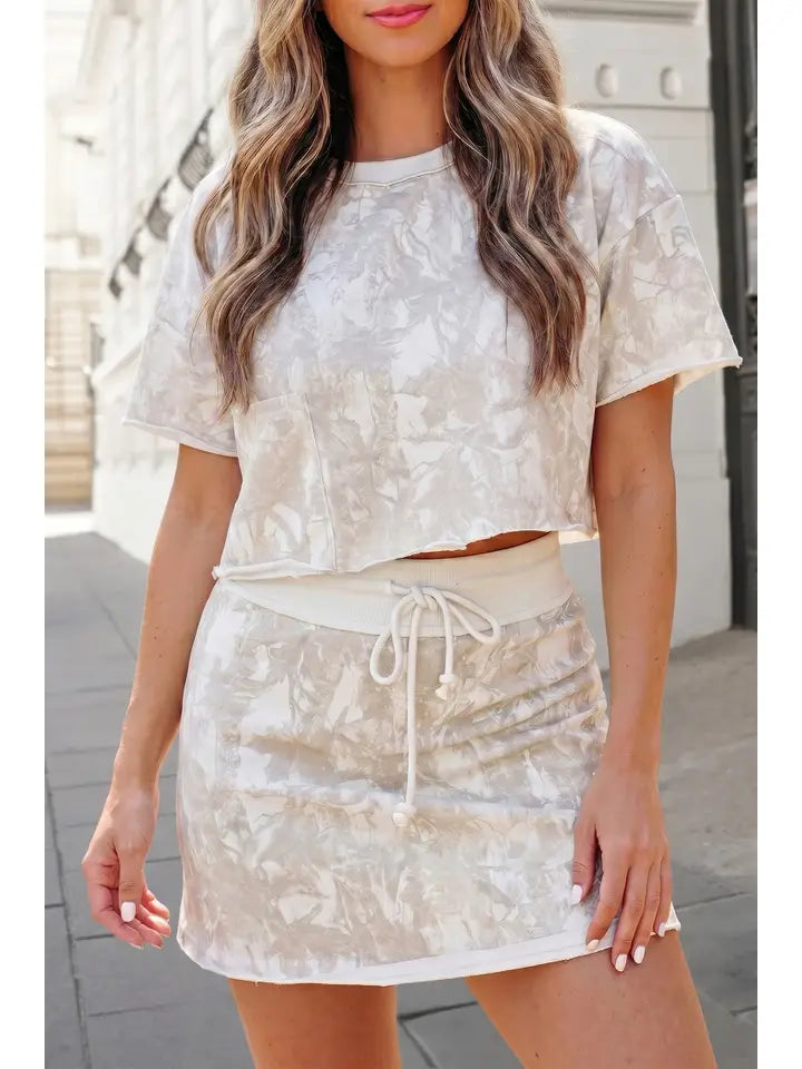 Camo Print 2 Piece Skort Set