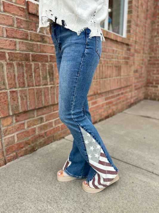 Judy Blue HW Americana Flare