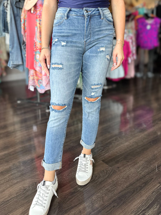 The Tiffany Mid Rise Roll Up Skinny