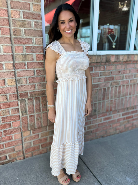 Lovingly Yours Stripe Midi Dress