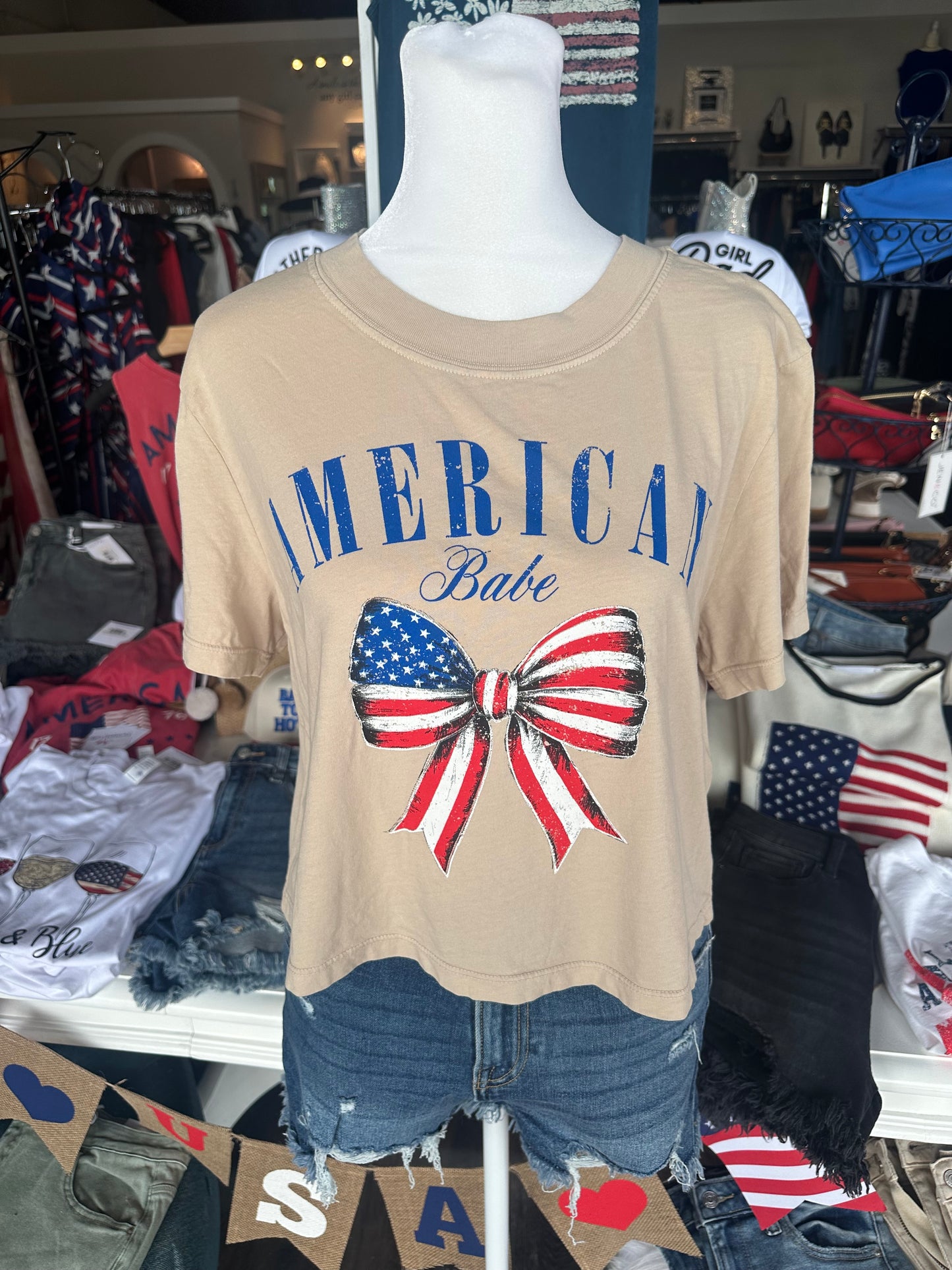 American Babe Bow Crop Top