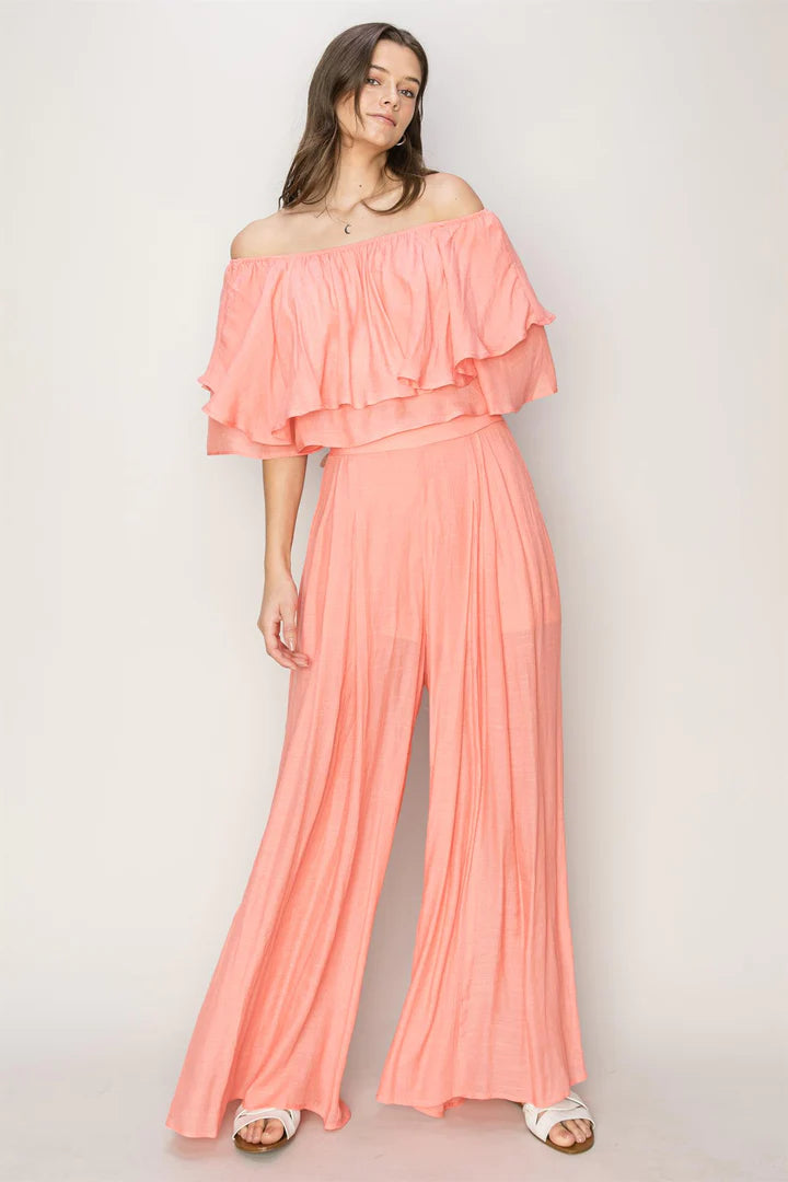 Summer Influence Two Piece (Light coral)