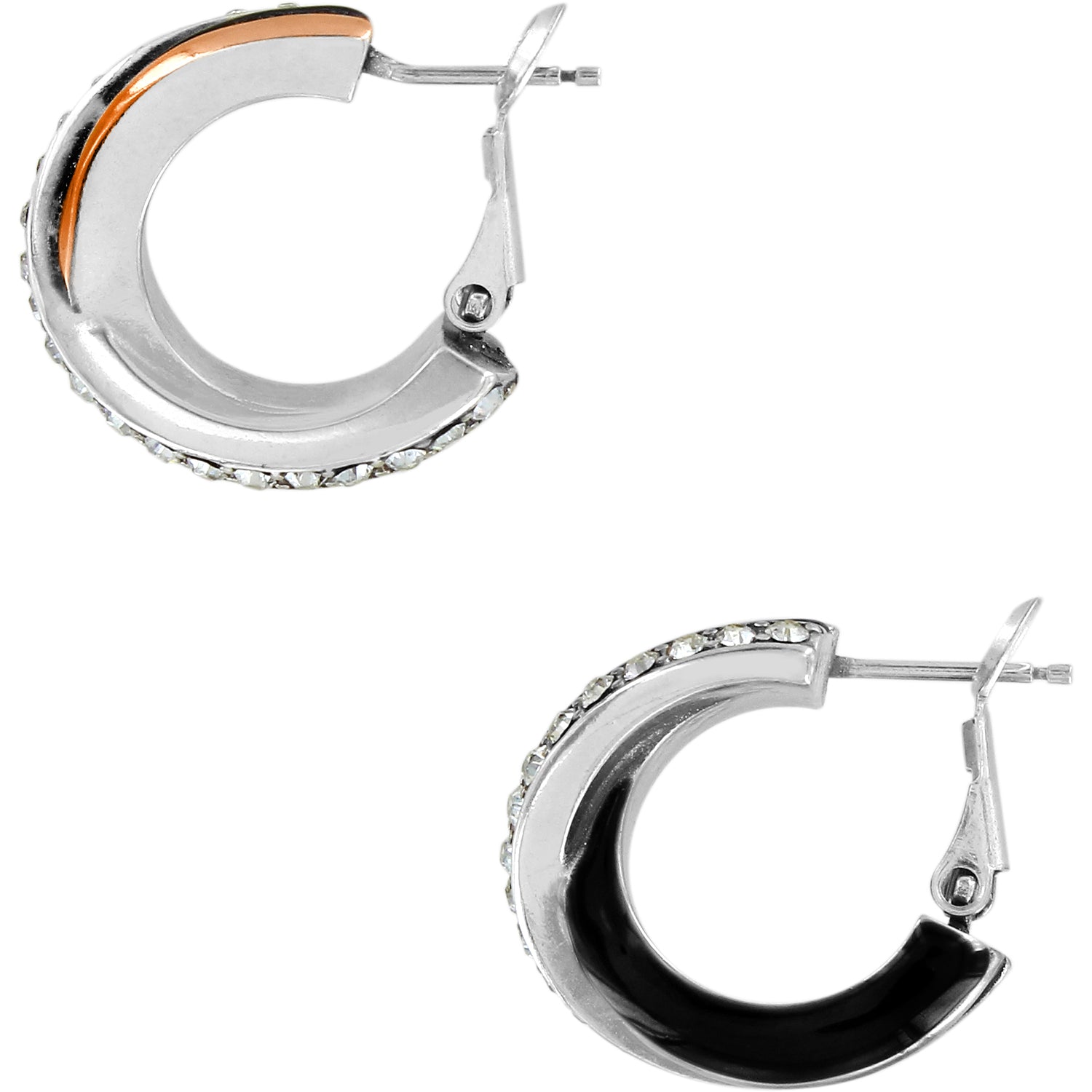 Neptune's Rings Black Leverback Earrings