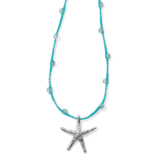 Blue Water Crochet Petite Starfish Necklace