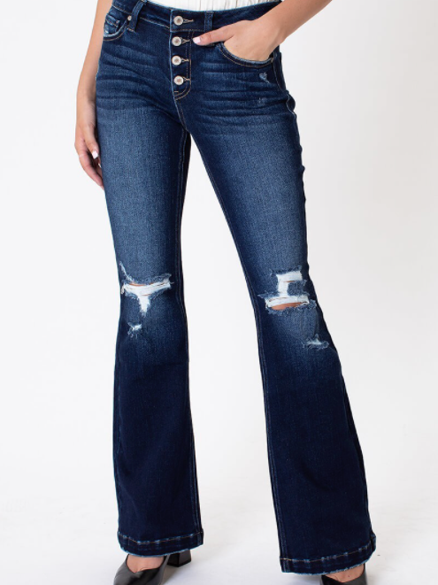 The Traci Flares (Dark Wash)