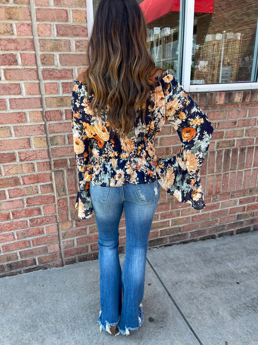 Mandy's Floral Bell Sleeve Top
